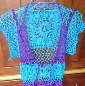 COTTON crochet long sweater